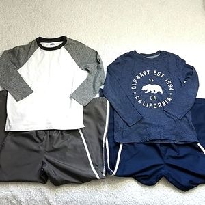 Boy's bundle of Coordinated Sweat pants and long sleeve tees. Size 6/7